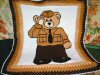 Donna's afghan of Army Bear in thumbnail