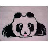 Closer view of Linda's afghan of Panda Crib in thumbnail